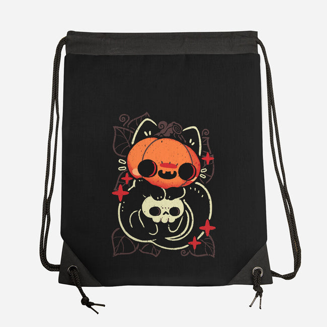 Cute Pumpkin Head Cat-None-Drawstring-Bag-xMorfina