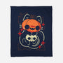 Cute Pumpkin Head Cat-None-Fleece-Blanket-xMorfina