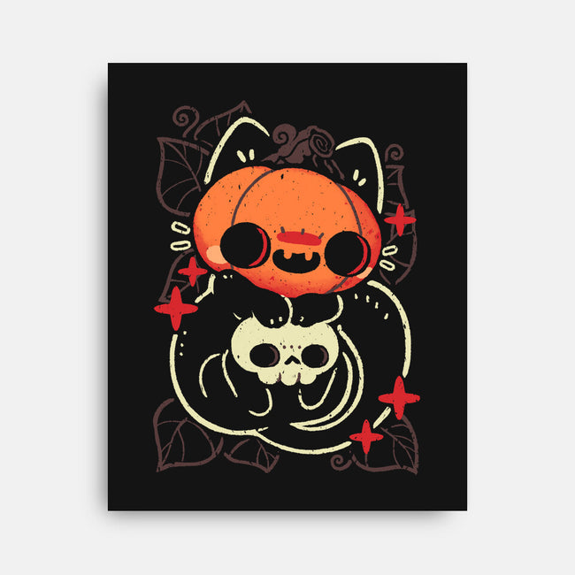Cute Pumpkin Head Cat-None-Stretched-Canvas-xMorfina