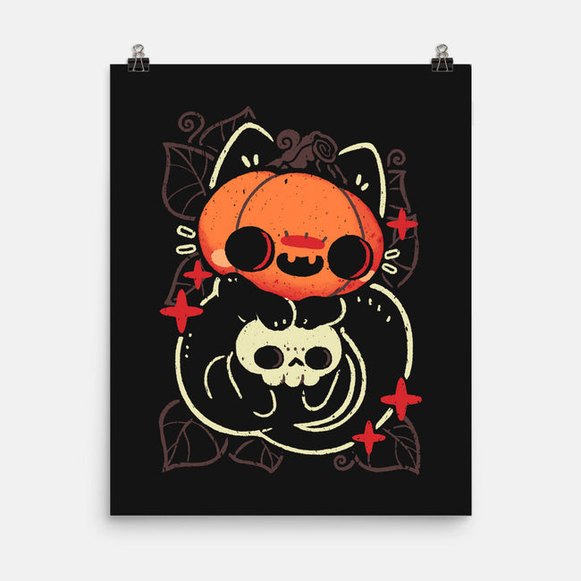 Cute Pumpkin Head Cat-None-Matte-Poster-xMorfina