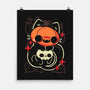 Cute Pumpkin Head Cat-None-Matte-Poster-xMorfina