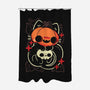 Cute Pumpkin Head Cat-None-Polyester-Shower Curtain-xMorfina