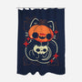 Cute Pumpkin Head Cat-None-Polyester-Shower Curtain-xMorfina
