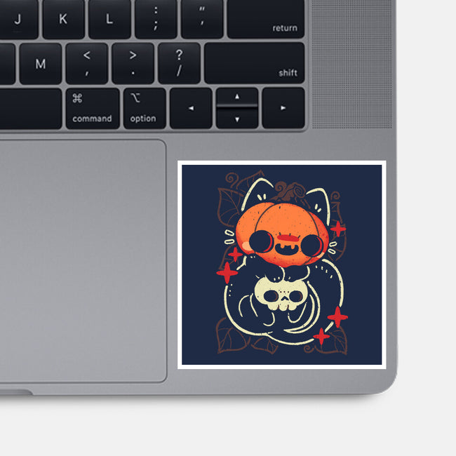 Cute Pumpkin Head Cat-None-Glossy-Sticker-xMorfina