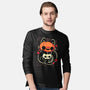 Cute Pumpkin Head Cat-Mens-Long Sleeved-Tee-xMorfina
