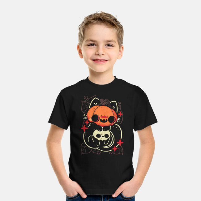 Cute Pumpkin Head Cat-Youth-Basic-Tee-xMorfina