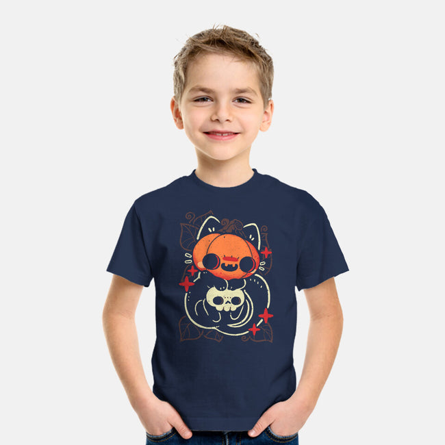 Cute Pumpkin Head Cat-Youth-Basic-Tee-xMorfina