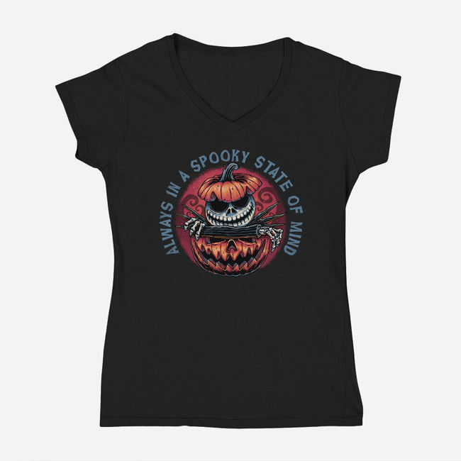 Spooky State Of Mind-Womens-V-Neck-Tee-glitchygorilla