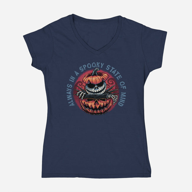 Spooky State Of Mind-Womens-V-Neck-Tee-glitchygorilla