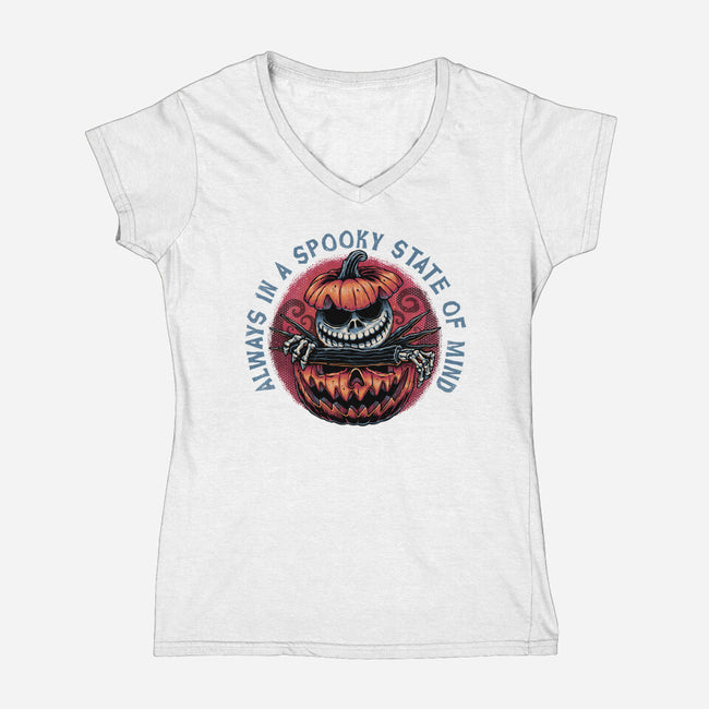 Spooky State Of Mind-Womens-V-Neck-Tee-glitchygorilla