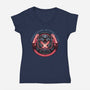 Connecting Minds Uniting Worlds-Womens-V-Neck-Tee-glitchygorilla