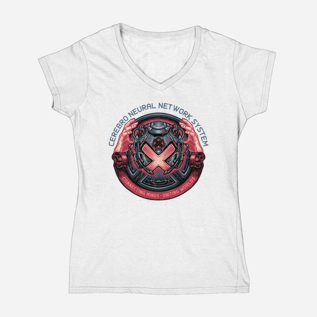 Connecting Minds Uniting Worlds-Womens-V-Neck-Tee-glitchygorilla