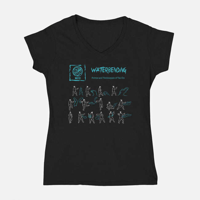 Waterbending-Womens-V-Neck-Tee-Gleydson Barboza