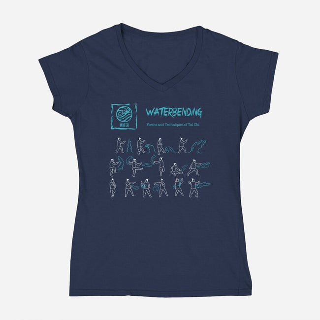 Waterbending-Womens-V-Neck-Tee-Gleydson Barboza