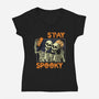 Stay Spooky Selfie-Womens-V-Neck-Tee-fanfabio