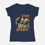 Stay Spooky Selfie-Womens-V-Neck-Tee-fanfabio