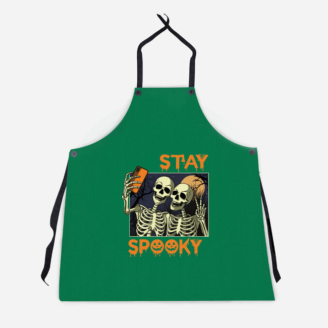 Stay Spooky Selfie-Unisex-Kitchen-Apron-fanfabio