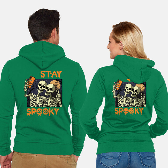 Stay Spooky Selfie-Unisex-Zip-Up-Sweatshirt-fanfabio