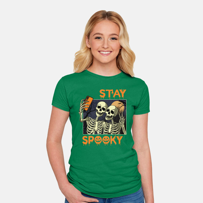 Stay Spooky Selfie-Womens-Fitted-Tee-fanfabio