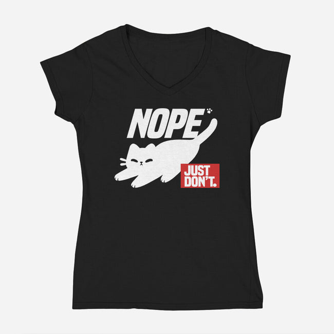 Nope Just Don't-Womens-V-Neck-Tee-NemiMakeit