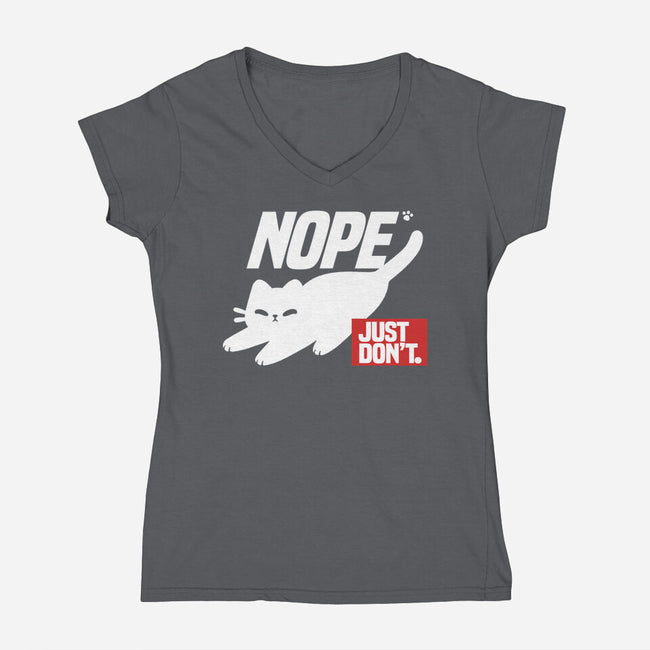 Nope Just Don't-Womens-V-Neck-Tee-NemiMakeit