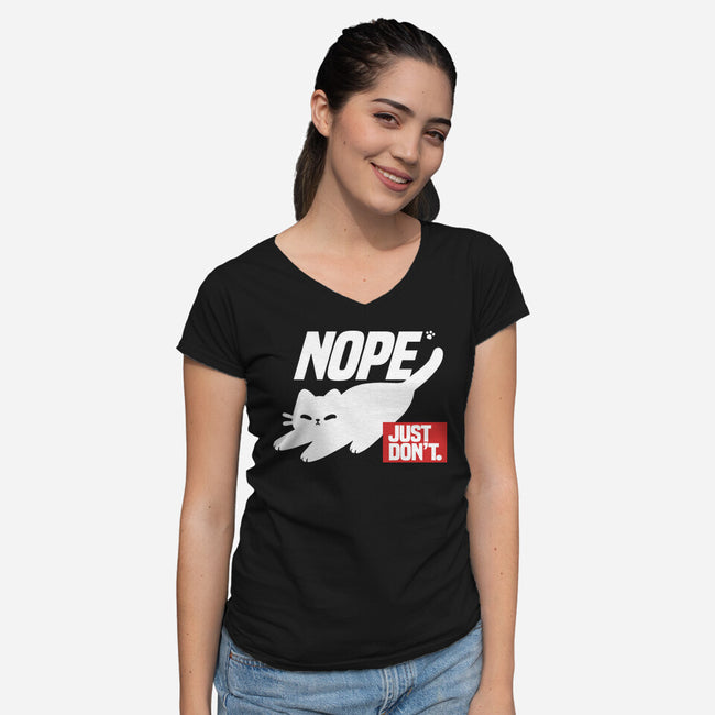 Nope Just Don't-Womens-V-Neck-Tee-NemiMakeit