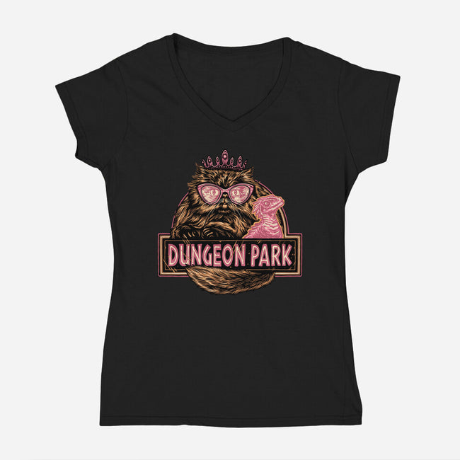 Welcome to the dungeon park-Womens-V-Neck-Tee-glitchygorilla