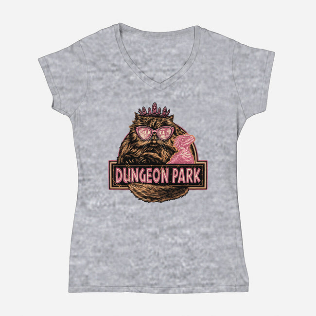 Welcome to the dungeon park-Womens-V-Neck-Tee-glitchygorilla