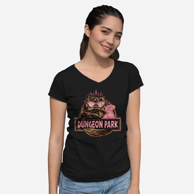 Welcome to the dungeon park-Womens-V-Neck-Tee-glitchygorilla