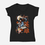 Warrior Heroine-Womens-V-Neck-Tee-fanfabio