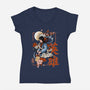 Warrior Heroine-Womens-V-Neck-Tee-fanfabio