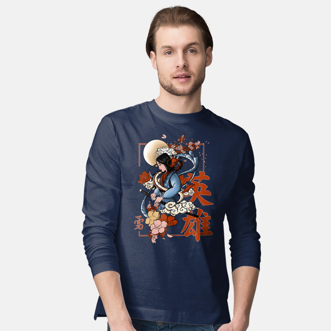 Warrior Heroine-Mens-Long Sleeved-Tee-fanfabio