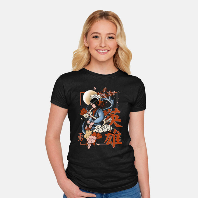 Warrior Heroine-Womens-Fitted-Tee-fanfabio