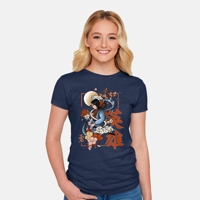 Warrior Heroine-Womens-Fitted-Tee-fanfabio
