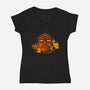 Happy Doomween-Womens-V-Neck-Tee-teesgeex