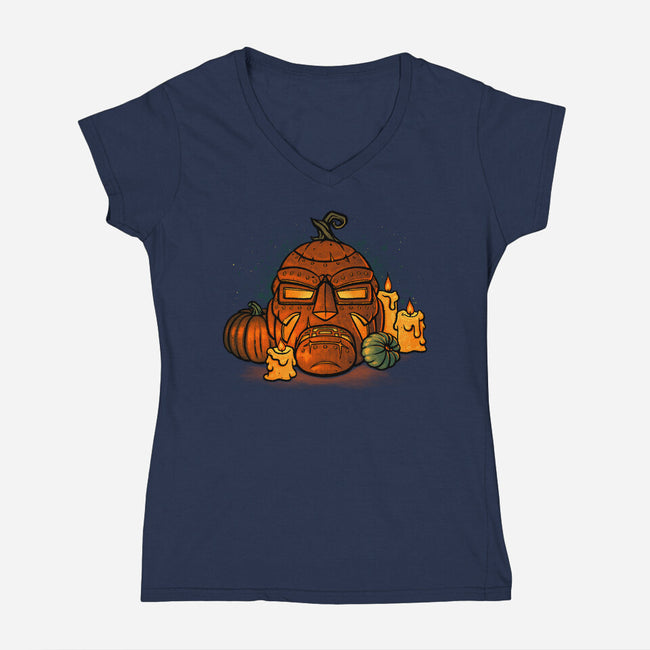 Happy Doomween-Womens-V-Neck-Tee-teesgeex