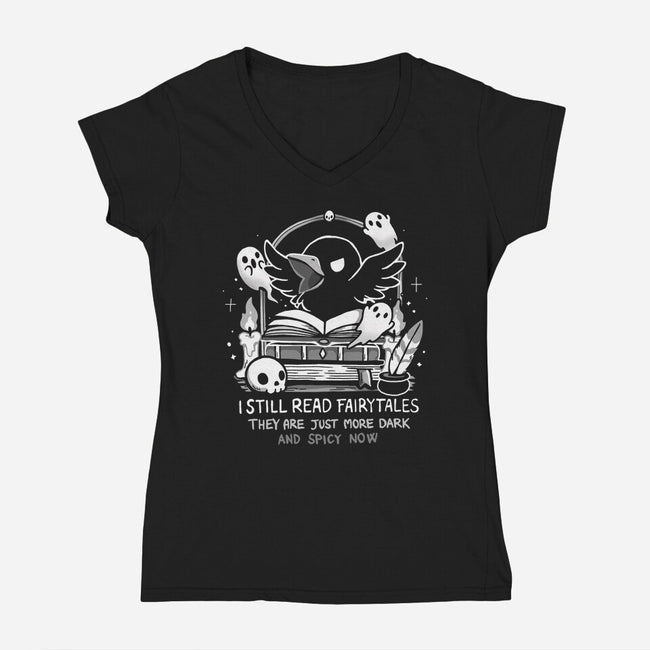 Still Read Fairytales-Womens-V-Neck-Tee-Vallina84