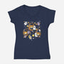 Lantern Ghosts-Womens-V-Neck-Tee-Vallina84