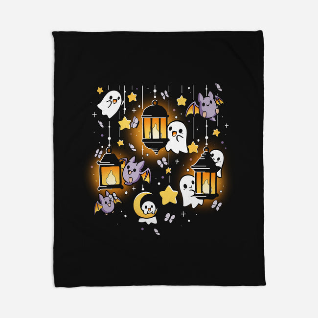 Lantern Ghosts-None-Fleece-Blanket-Vallina84