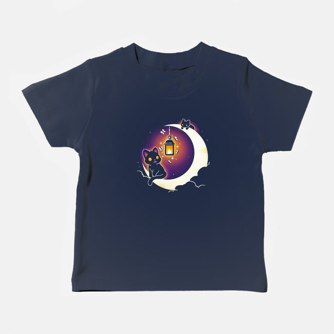 Dark Kitten Moon-Baby-Basic-Tee-Vallina84