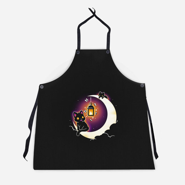 Dark Kitten Moon-Unisex-Kitchen-Apron-Vallina84