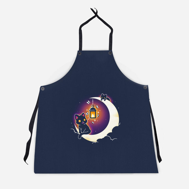 Dark Kitten Moon-Unisex-Kitchen-Apron-Vallina84