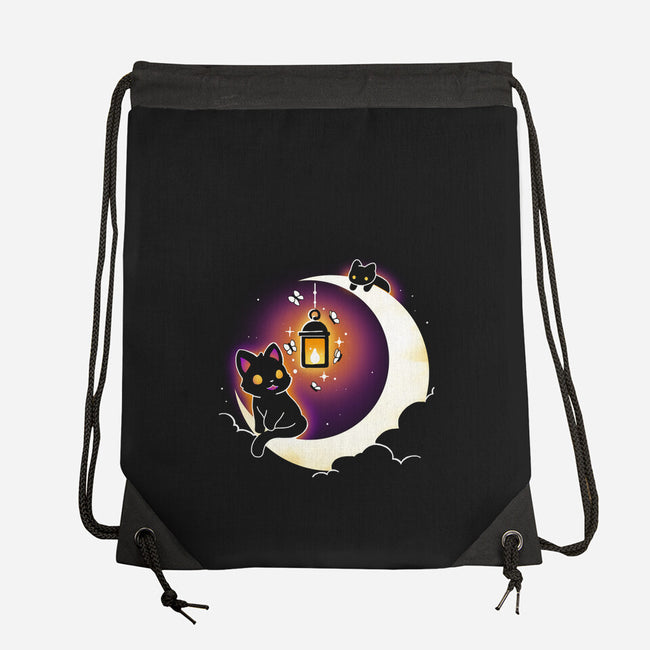 Dark Kitten Moon-None-Drawstring-Bag-Vallina84