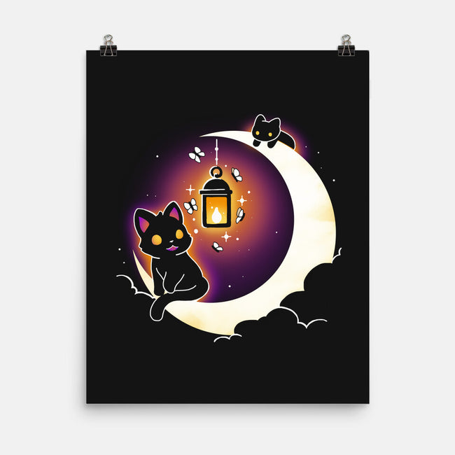 Dark Kitten Moon-None-Matte-Poster-Vallina84