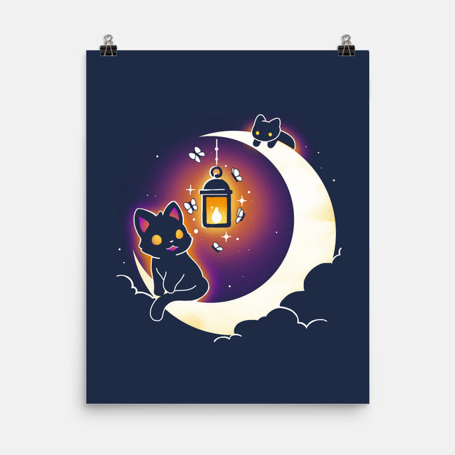 Dark Kitten Moon-None-Matte-Poster-Vallina84