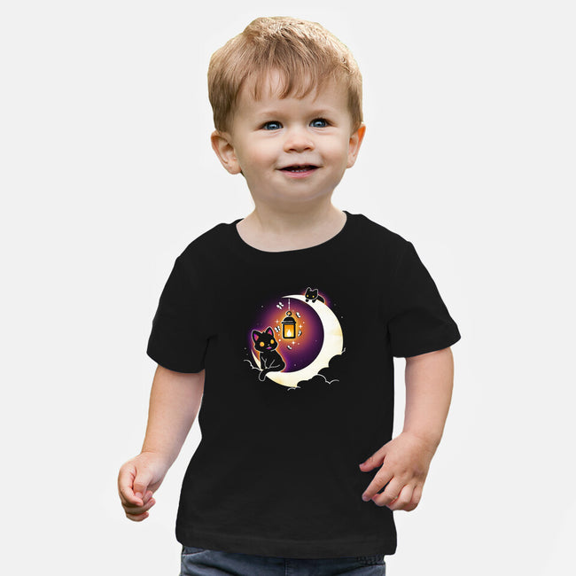 Dark Kitten Moon-Baby-Basic-Tee-Vallina84