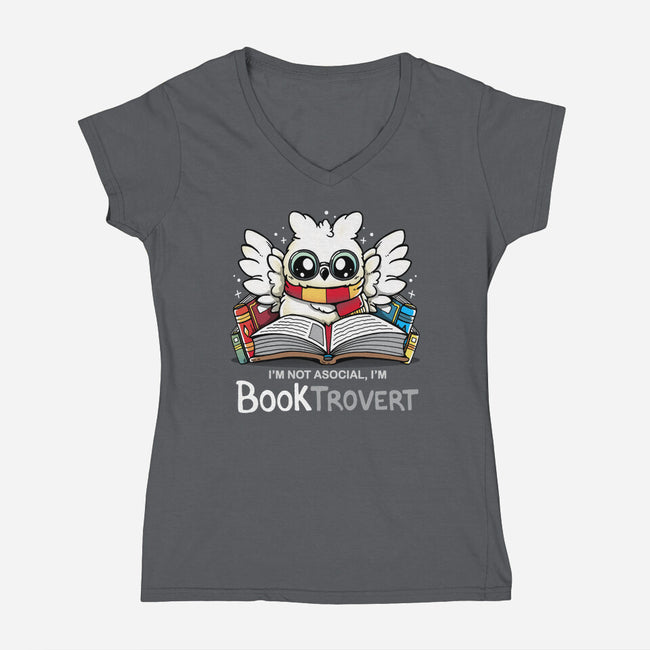 Booktrovert-Womens-V-Neck-Tee-Vallina84