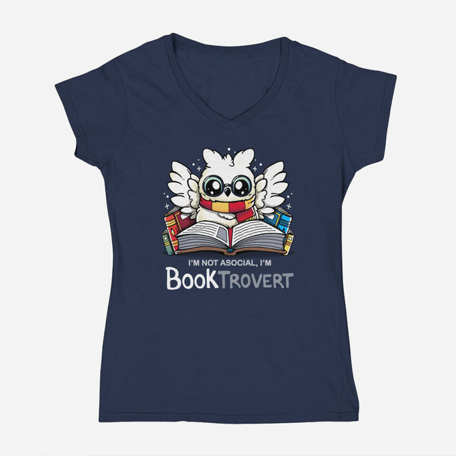 Booktrovert-Womens-V-Neck-Tee-Vallina84
