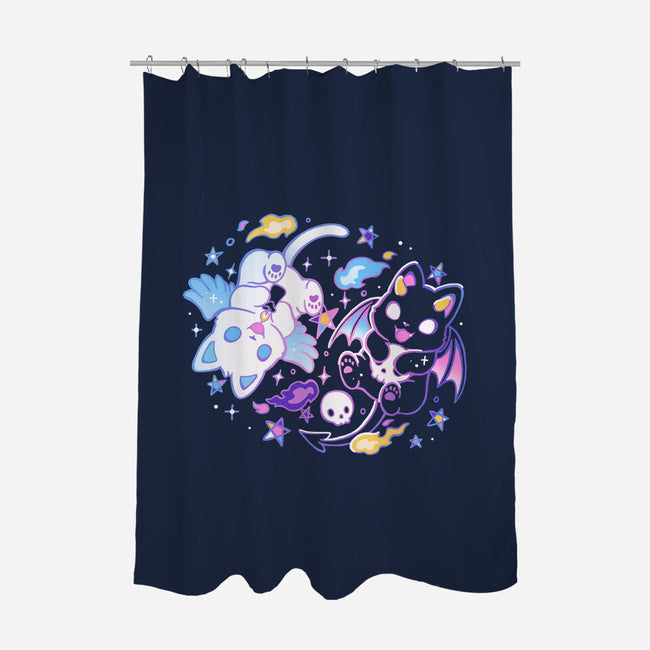Angel Devil Kittens-None-Polyester-Shower Curtain-Vallina84