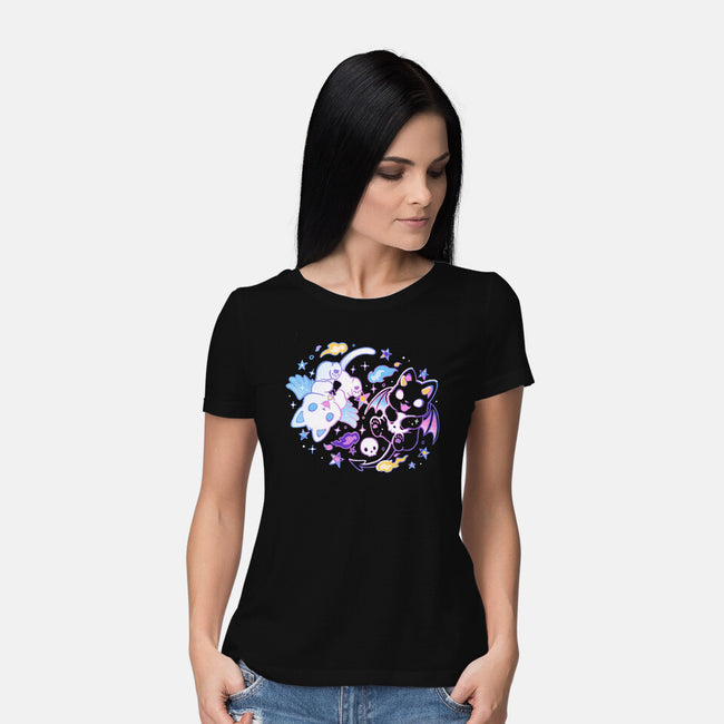 Angel Devil Kittens-Womens-Basic-Tee-Vallina84
